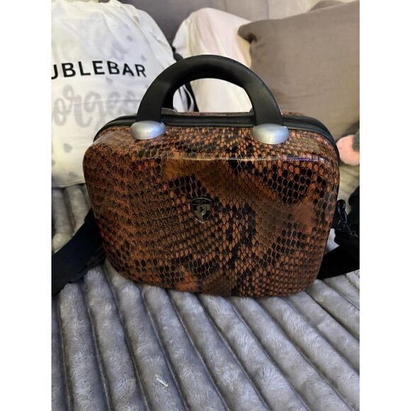 Vintage , Heys Cosmetic Train case, Snakeskin pattern - Picture 1 of 12